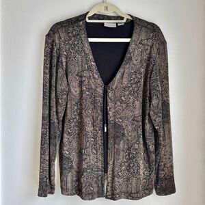 Elegant Black and Gray Women's Blouse